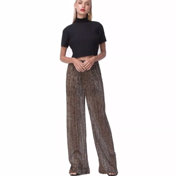 pleated flare pants